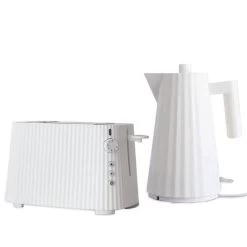 Alessi - Plisse Electric Kettle & Toaster Set White