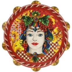 Baci Milano - Joke Sicily Red Tambourine Cutting Board Large