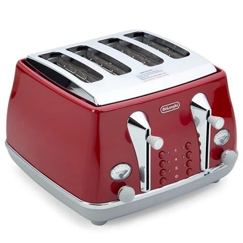 DeLonghi - Icona Capitals 4 Slice Toaster CTOC4003 T. Red 3 DeLonghi - Icona Capitals 4 Slice Toaster CTOC4003 T. Red