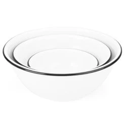 Falcon - Enamel Mixing Bowls White & Black Set 3pce