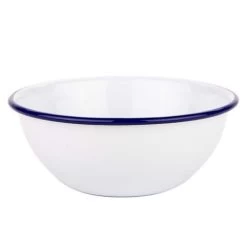 Falcon - Enamel Mixing Bowl White & Blue 14cm