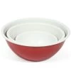 Falcon - Enamel Mixing Bowl Set Deluxe Red/White 3pce
