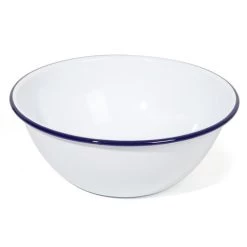 Falcon - Enamel Mixing Bowl White & Blue Rim 24cm