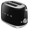 Smeg - 50's Retro 2 Slice Toaster TSF01 Black -Home Kitchen Sale Shop 689022 Large